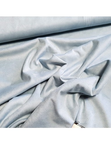Tissu, Suédine Stretch, Bleu Ciel, Laize 150 cm, 95% Polyester 5% Spandex