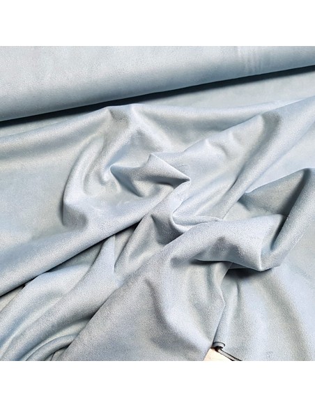 Tissu, Suédine Stretch, Bleu Ciel, Laize 150 cm, 95% Polyester 5% Spandex