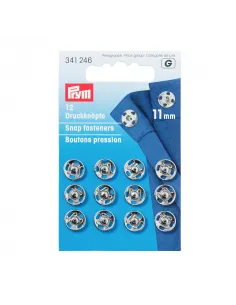 Boutons pression à coudre Prym 11 mm argent | Zephyr Tissus