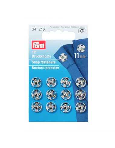 Boutons pression à coudre Prym 11 mm argent | Zephyr Tissus