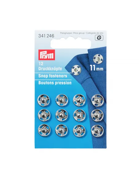 Boutons pression à coudre Prym 11 mm argent | Zephyr Tissus