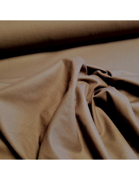 Tissu, Popeline de Coton Unie, Marron Chocolat, Laize 150 cm, 100% Coton 97g/m²