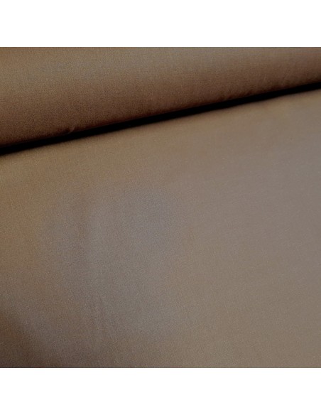 Tissu, Popeline de Coton Unie, Marron Chocolat, Laize 150 cm, 100% Coton 97g/m²
