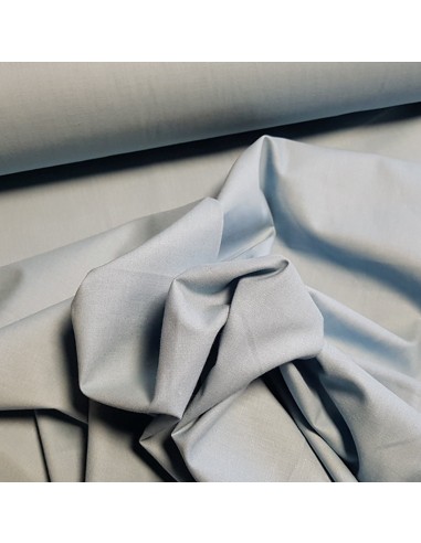 Tissu, Popeline de Coton Uni, Bleu Gris, Laize 150 cm, 100% Coton