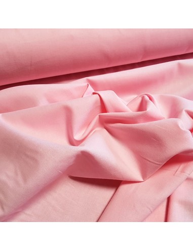 Tissu, Popeline de Coton Uni, Rose Bonbon, Laize 150 cm, 100% Coton 145g/m²