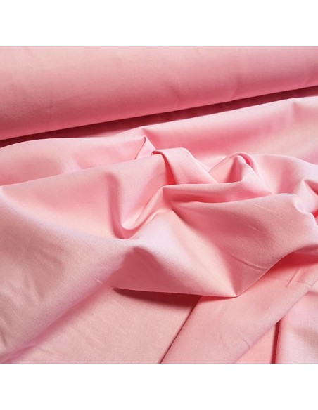 Tissu, Popeline de Coton Uni, Rose Bonbon, Laize 150 cm, 100% Coton 145g/m²