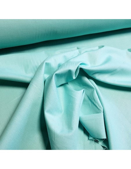 Tissu, Popeline de Coton Uni, Bleu Cockatoo, Laize 150 cm, 100% Coton 145g/ml