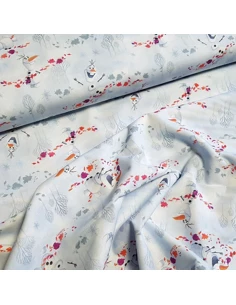 Tissu, Popeline de Coton Imprimée Olaf, Multicolore, Laize 150 cm, 100% Coton 2