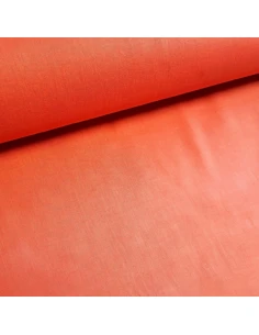Tissu, Popeline de Coton Unie, Corail, Laize 150 cm, 100% Coton 145g/m²