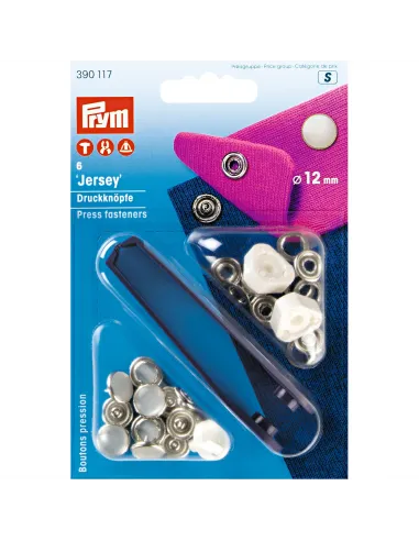 Bouton pression Jersey Prym 12 mm argent | Zephyr Tissus