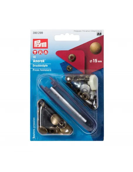 Bouton pression sans couture Prym Or 15 mm | Zephyr Tissus