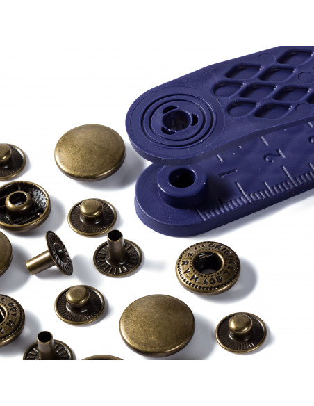 Bouton pression sans couture Anorak, 15mm, laiton antique