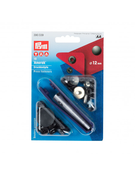 Bouton pression sans couture Anorak, 12mm, bruni