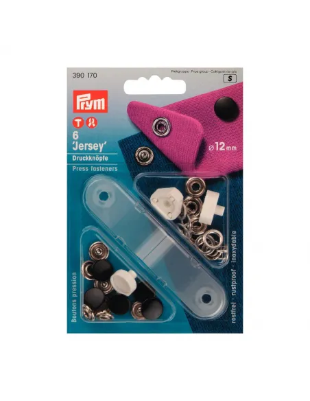 Bouton pression Jersey Prym noir 12 mm | Zephyr Tissus