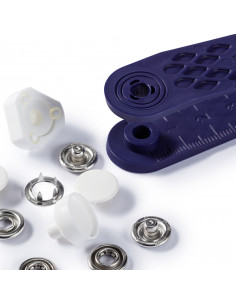 Bouton pression sans couture « Jersey », anneau denté, 12mm, blanc 2