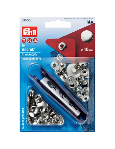 Bouton pression Anorak Prym, 15 mm | Zephyr Tissus