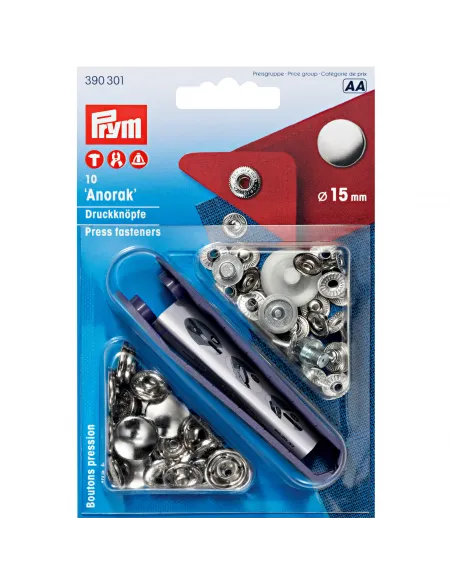 Bouton pression Anorak Prym, 15 mm | Zephyr Tissus