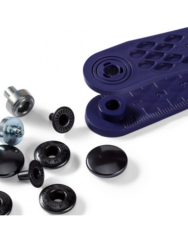 Bouton pression sans couture Anorak, 15mm, noir