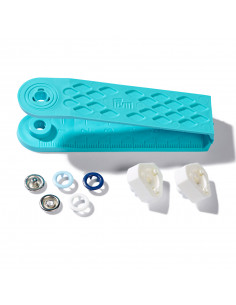 Prym love boutons pression jersey color bleu blanc 2