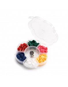Boutons pression « Color Snaps Mini » boîte 12 x 6 couleurs, jeu d'outils inclus 2