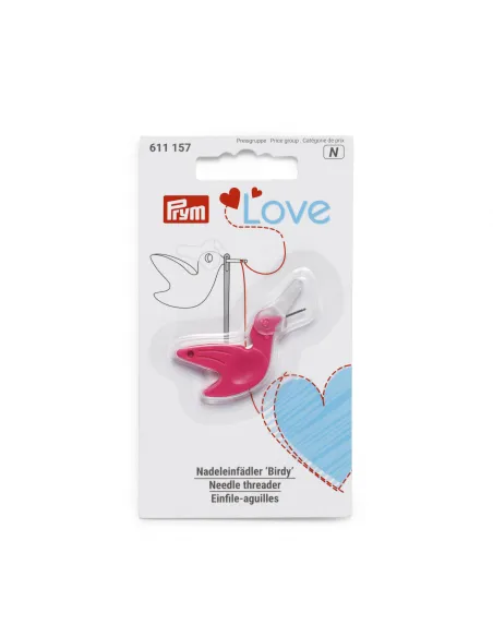 Enfile-aiguilles Birdy Prym Love, fuchsia | Zephyr Tissus
