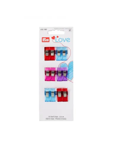 Pinces à tissus Prym Love 2,6 cm, 12 pièces | Zephyr Tissus