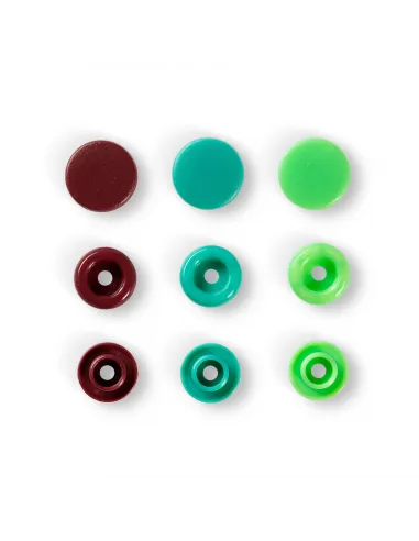 Bouton pression Color Snaps vert 12,4 mm | Zephyr Tissus