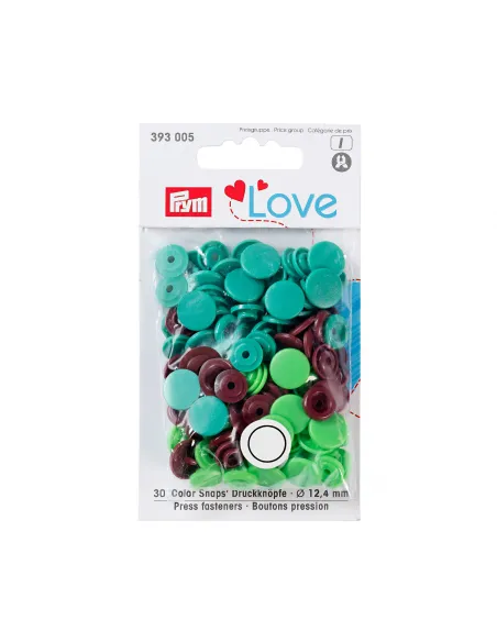 Bouton pression Color Snaps vert 12,4 mm | Zephyr Tissus