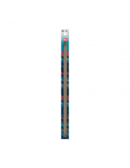 Aiguilles à tricoter à 2 pointes, 30cm, 3,50mm, gris perle