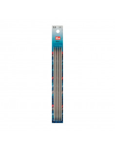 Aiguilles à tricoter à 2 pointes, 20cm, Ø3,5mm, gris perle