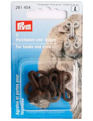 Agrafes pour fourrures Prym marron 25 mm | Zephyr Tissus