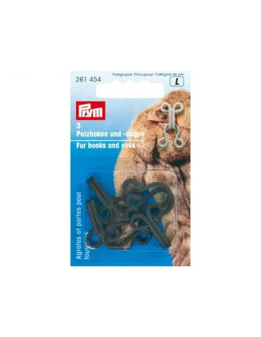 Agrafes fourrure Prym grises, 25 mm | Zephyr Tissus