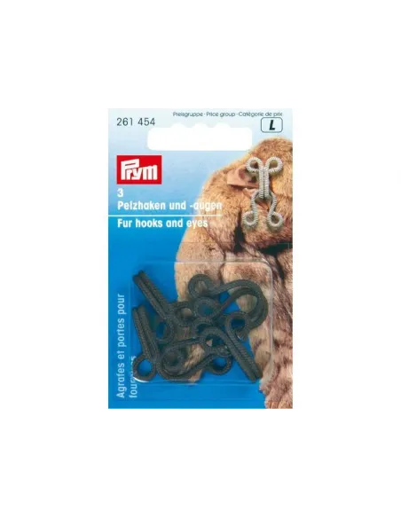 Agrafes fourrure Prym grises, 25 mm | Zephyr Tissus