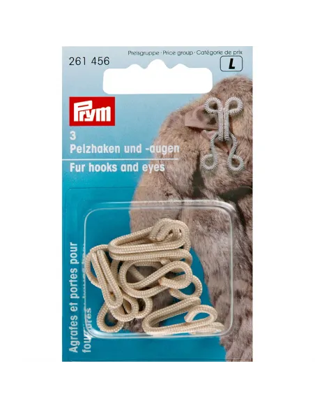 Agrafes et portes pour fourrures Prym beige | Zephyr Tissus