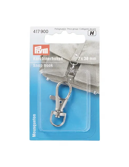 Mousqueton Prym argent 7 x 38 mm inox | Zephyr Tissus