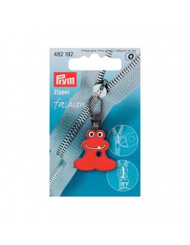 Tirette « Fashion-Zipper » motif fun rouge