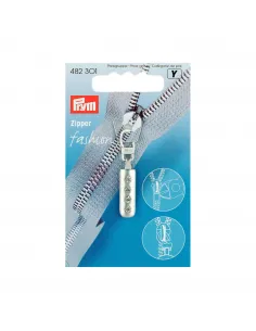 Tirette strass Fashion-Zipper Prym, Argent | Zephyr Tissus