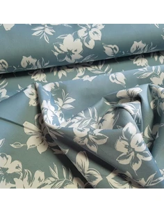 Tissu, Satin de Coton Stretch Fleuri, Multicolore, Laize 145 cm, 95% Coton 5% Spandex 275g/m² 2