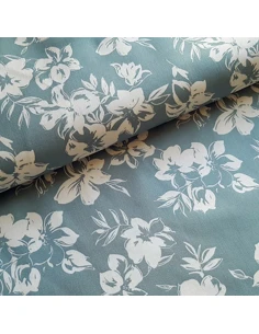 Tissu, Satin de Coton Stretch Fleuri, Multicolore, Laize 145 cm, 95% Coton 5% Spandex 275g/m²