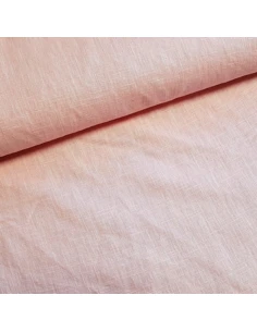 Tissu, Lin Lavé Uni, Rose Poudré, Laize 140 cm, 100% Lin 322g/m²