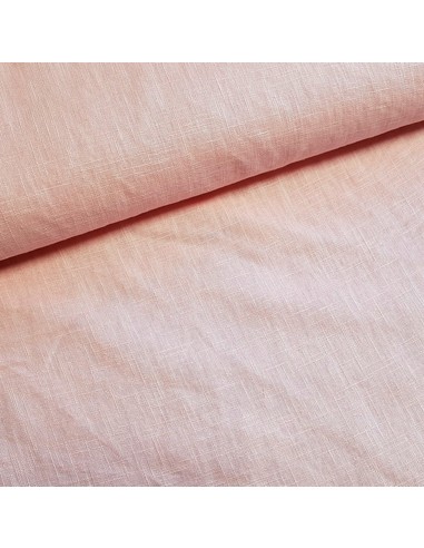 Tissu, Lin Lavé Uni, Rose Poudré, Laize 140 cm, 100% Lin 322g/m²