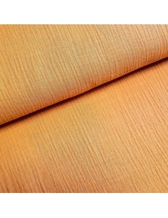 Tissu, Double Gaze Unie, Orange Bio, Laize 132 cm, 100% Coton 162g/m²