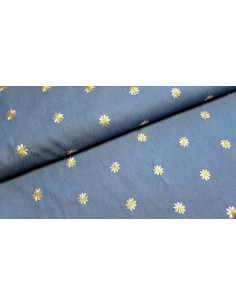 Chambray brodé margueritte