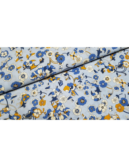 Crêpe polyester fleuri Crêpe polyester fleuri