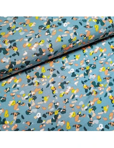 Tissu, Jersey Imprimé Peau d'Animaux, Vert d'Eau, Laize 145 cm, Modal Tencel Oeko-Tex