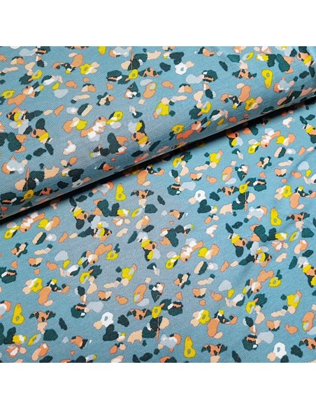 Tissu, Jersey Imprimé Peau d'Animaux, Vert d'Eau, Laize 145 cm, Modal Tencel Oeko-Tex