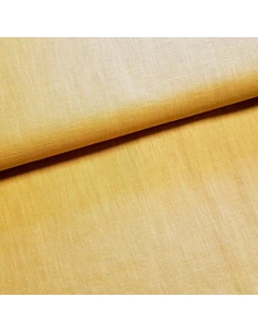 Tissu, Lin Lavé Uni, Jaune Moutarde, Laize 140 cm, 100% Lin