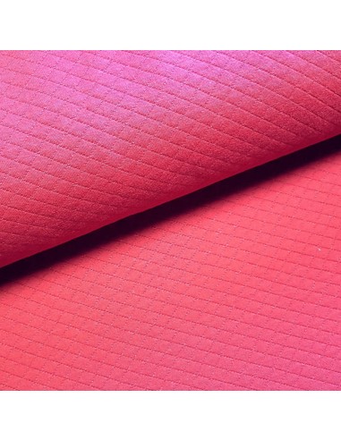 Tissu, Matelassé Uni, Rouge Framboise, Laize 150 cm, 80% Coton 20% Polyester