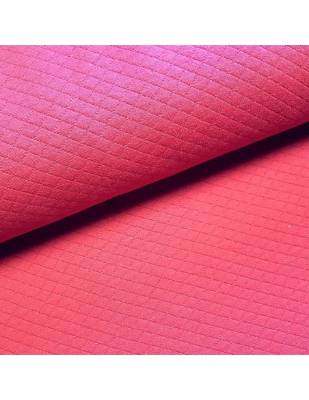 Tissu, Matelassé Uni, Rouge Framboise, Laize 150 cm, 80% Coton 20% Polyester