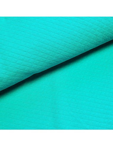 Tissu, Matelassé Uni, Bleu Turquoise, Laize 150 cm, Coton Polyester